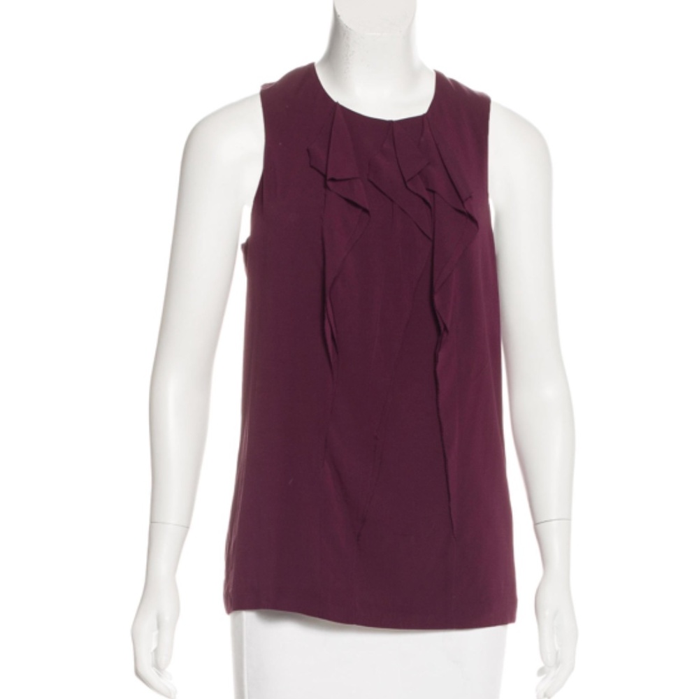 Vince silk ruffled top